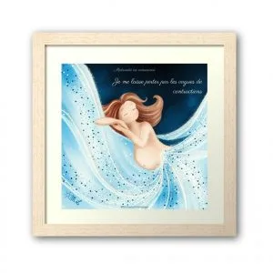 Carte grand format sur papier aquarelle - Les vagues de contractions