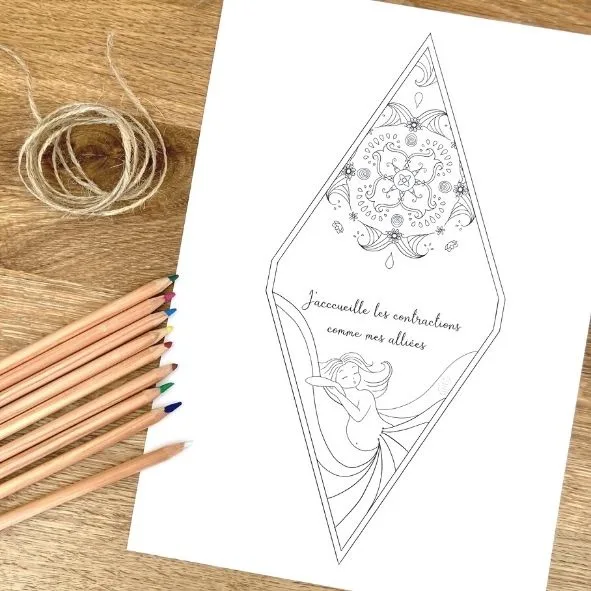 Coloriage - Guirlande d'accouchement avec Mantras – Image 4