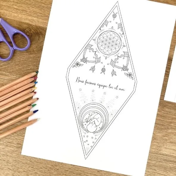 Coloriage - Guirlande d'accouchement avec Mantras – Image 3