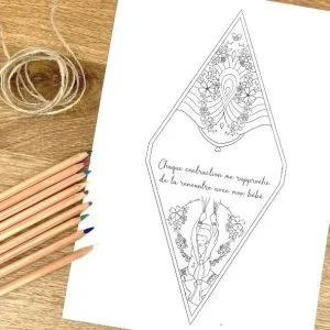 Coloriage - Guirlande d'accouchement avec Mantras
