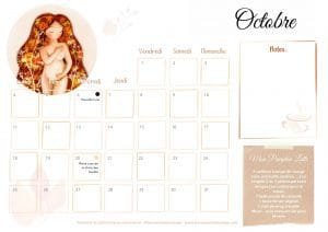 Calendrier d'Octobre - Bonnenuitmonange Copyright 2021