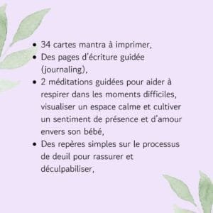 kit affiche cartes mantras oracle pour accompagner le deuil périnatal décès bébé arrêt de grossesse IMG IVG coloriages doula bonne nuit mon ange illustrations méditations soutien proches parents endeuillés deuil mort bébé naissance paranges