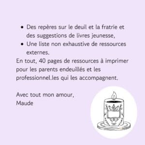 kit affiche cartes mantras oracle pour accompagner le deuil périnatal décès bébé arrêt de grossesse IMG IVG coloriages doula bonne nuit mon ange illustrations méditations