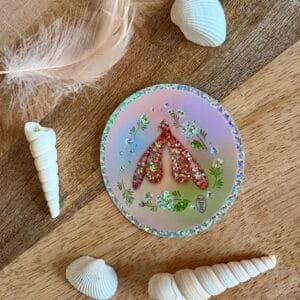 sticker autocollant clitoris à paillettes et fleurs bonnenuitmonange célébrer la femme féminin