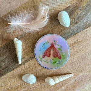 sticker autocollant clitoris à paillettes et fleurs bonnenuitmonange