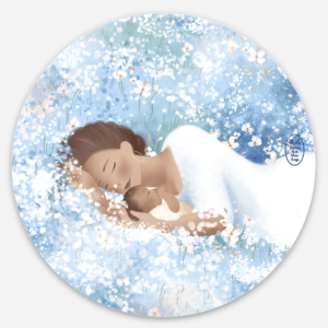 La bulle l'été postpartum postnatal maman bébé célébrer mois d'or fleurs fleuri bonne nuit mon ange vinyle doula tendresse amour maternel