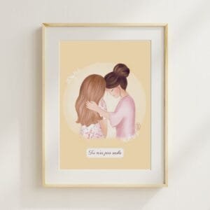 Tu n'es pas seule illustration affiche artiste amitié soutien solitude tu n'es pas seule maternité pma épreuve tristesse solidarité
