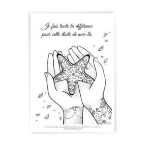 Coloriage - Je fais toute la différence pour cette étoile de mer-là bonne nuit mon ange 2026